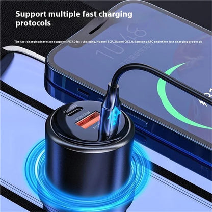 TASX Fast Charging Car Charger PD 100W + PD 30W Aluminum Alloy Adapter
