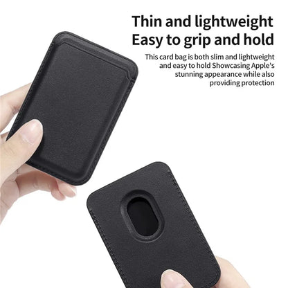 TASX Double Ring MagSafe Card Holder – Slim PU Leather Attachment for Phones