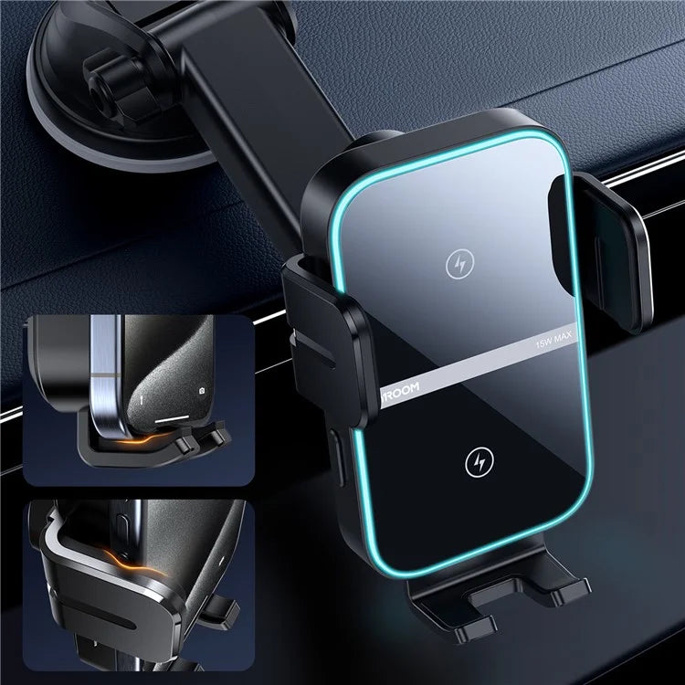 JOYROOM 15W Dual Coil Dashboard Wireless Car Charger LED Light JR-ZS246S