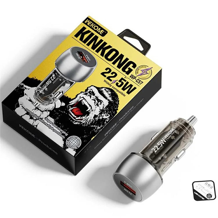 WEKOME WP-C57 22.5W USB-A Car Charger Fast Charging Aluminum Alloy Adapter