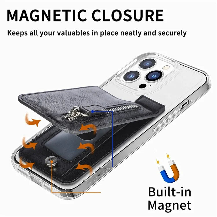 TASX KB-29 Retro Leather  Card Holder – Multifunctional Wallet with Kickstand & Zipper