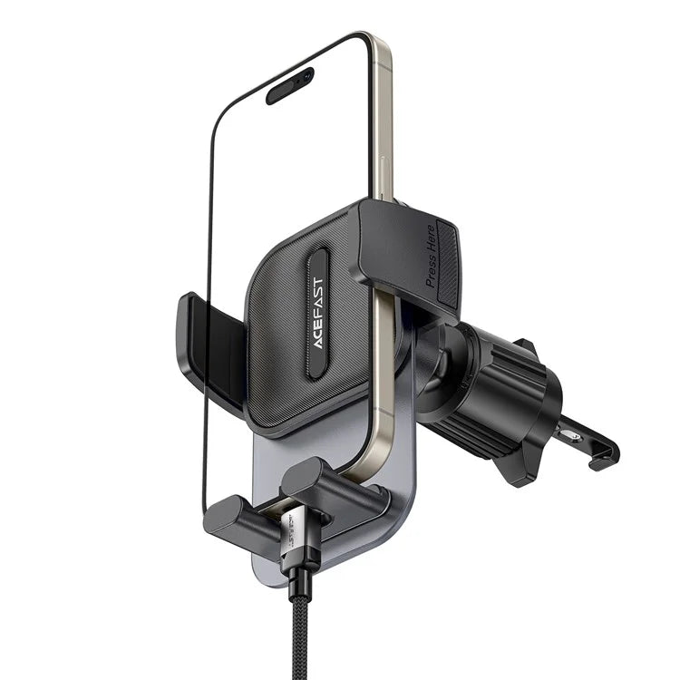 ACEFAST D25 Car Phone Holder – Air Vent Mount, 360° Rotation, Press-Type Stand