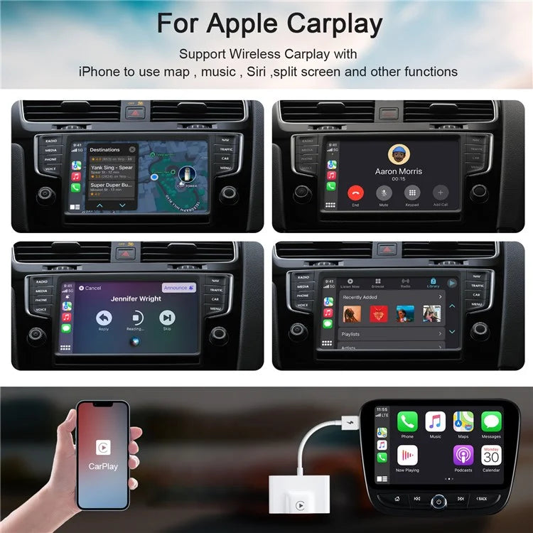 TASX THT-020-3 Wireless CarPlay Adapter, Converts Wired to Wireless, USB/Type-C Interface Support