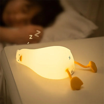 TASX Soft Silicone Duck Night Lamp with Touch Sensor and Timer