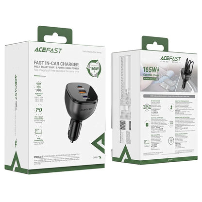 ACEFAST B14 165W USB + Dual Type-C Car Charger Fast Charging Adapter
