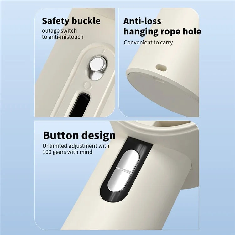 TASX Rechargeable Handheld Fan with 100 Wind Speeds and High-Speed Turbine