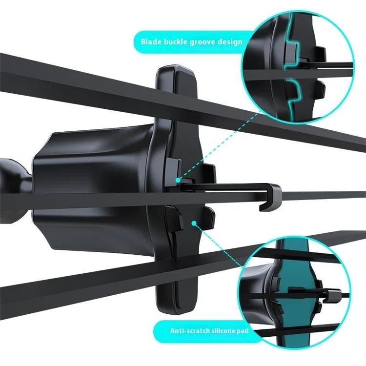 TASX X158 Universal Car Phone Holder – 360° Rotatable Metal Hook Air Outlet Mount