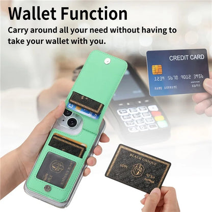 TASX KB-62 RFID Blocking Phone Wallet – Leather Card Bag with Wristband, Kickstand & Zipper