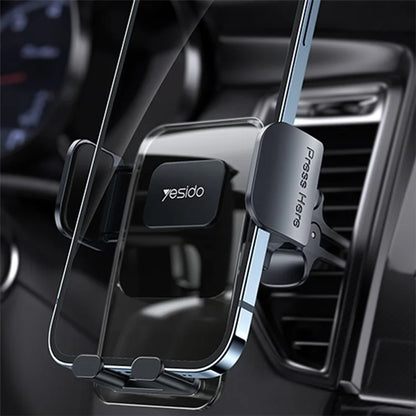 YESIDO C163 Car Phone Holder – Air Outlet Mount with Transparent Panel