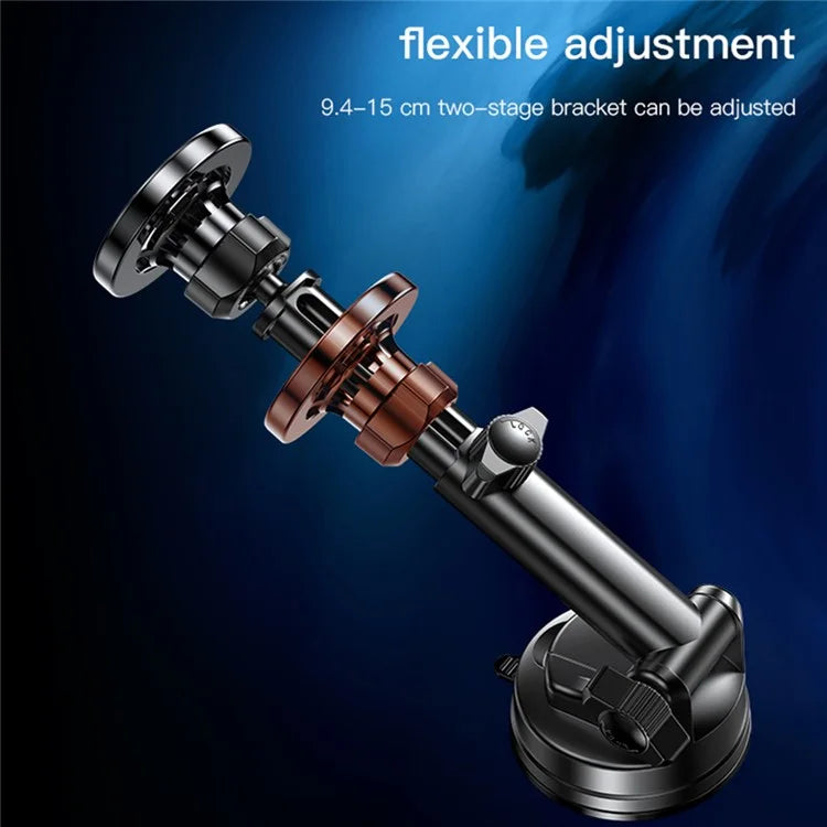 YESIDO C158 Ring-Shaped MagSafe Car Mount – Suction Cup Holder with Air Outlet Clip