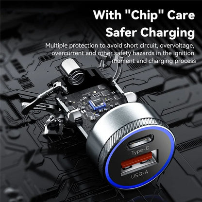 ESSAGER 54W USB + Type-C Fast Car Charger (ABS + Aluminum Alloy)