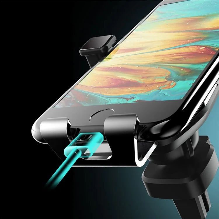 TASX M1 Universal Car Phone Holder – Air Outlet Gravity Mount with Rotatable Metal Bracket