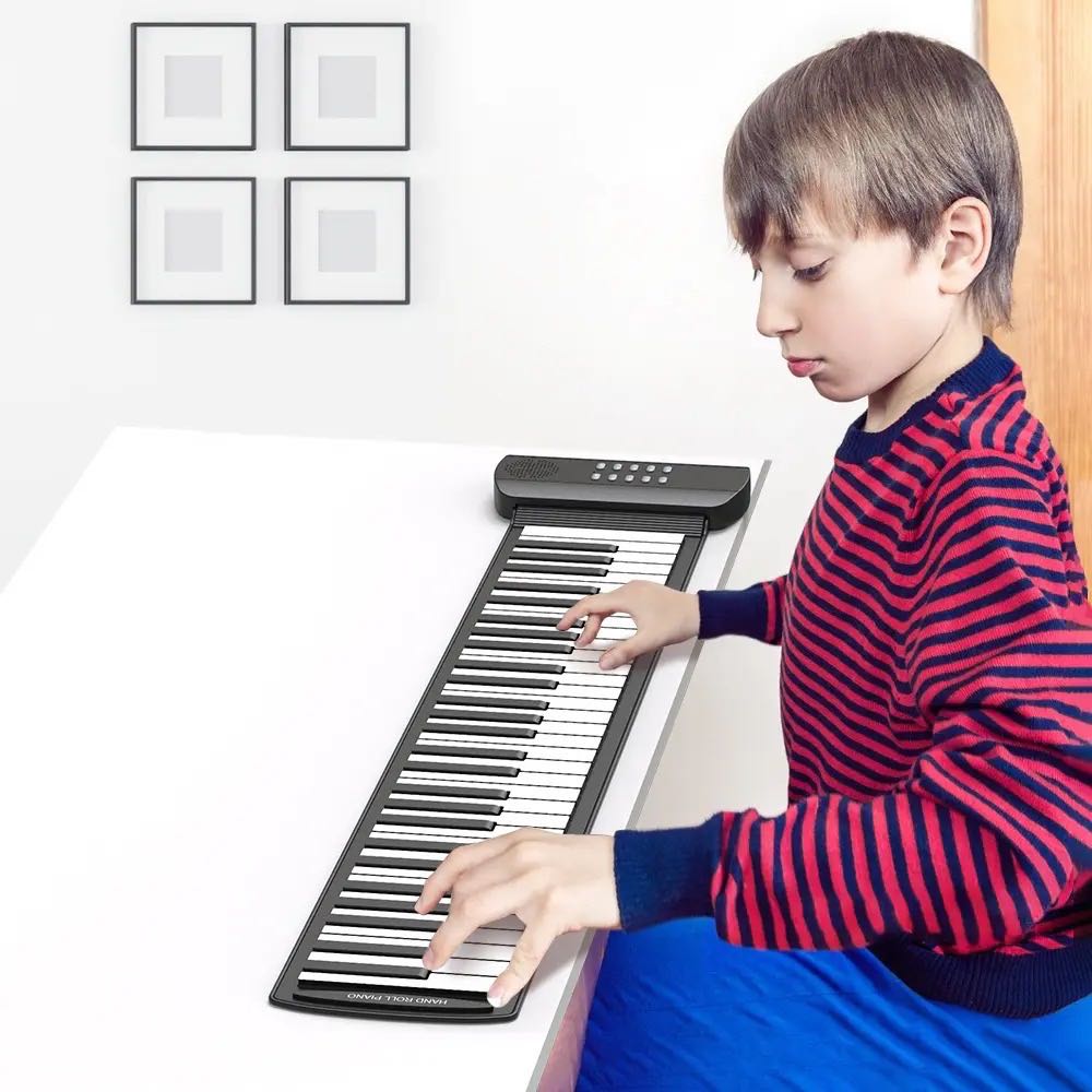 TASX Hand Roll Piano Pads Flexible Battery USB Powered (61 Keys)