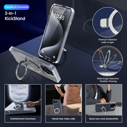 Case It IPhone 16 Pro Max MagFold Series Magnetic Kickstand Case (Transparent)