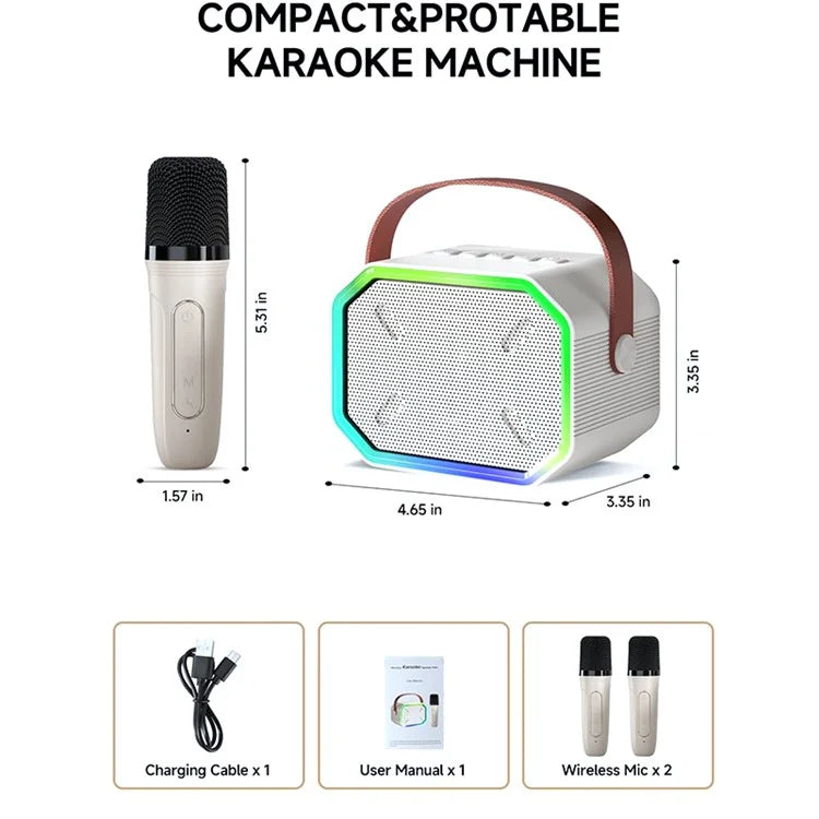 TASX P3 LED Lighting Bluetooth Karaoke Machine with Microphones