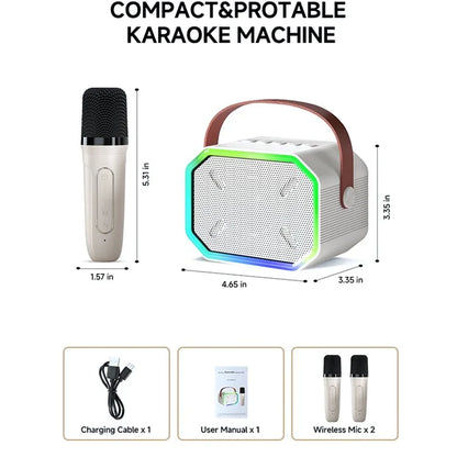 TASX P3 LED Lighting Bluetooth Karaoke Machine with Microphones
