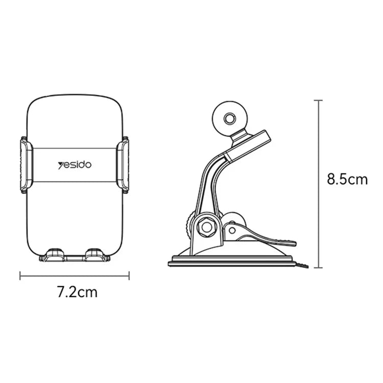 TASX C175 Mini Suction Cup Dashboard & Windscreen Phone Mount – Rotating Holder