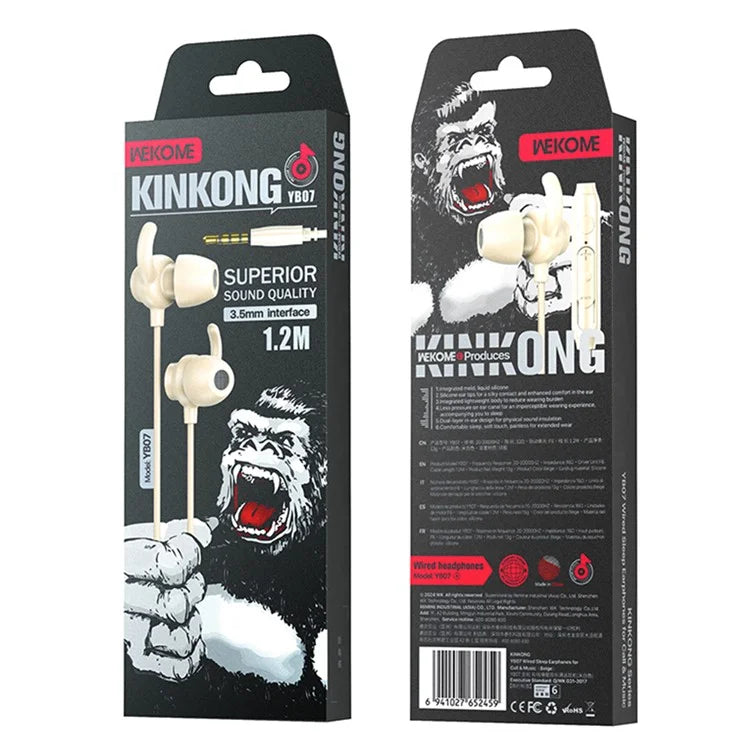 WEKOME YB07 Kinkong Series 3.5mm Wired Earphones for Music & Calls