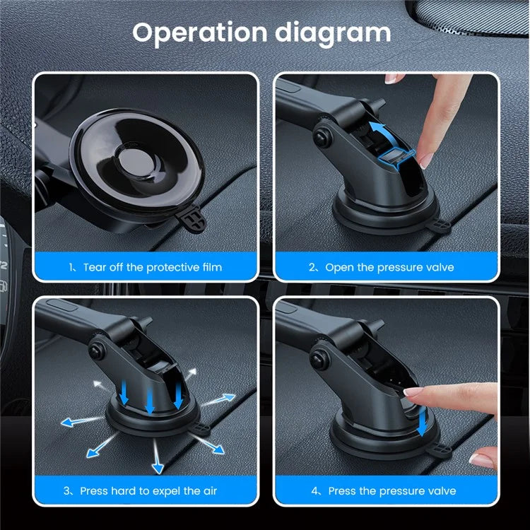 ESSAGER Rotatable Car Phone Holder – Dashboard & Windscreen Suction Cup Stand