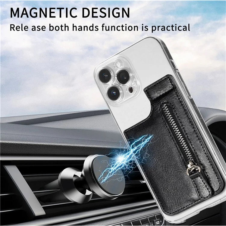 TASX KB-29 Retro Leather  Card Holder – Multifunctional Wallet with Kickstand & Zipper