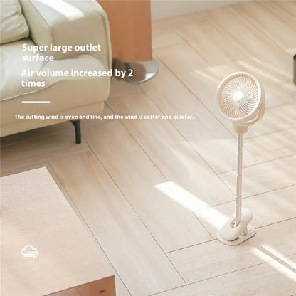 TASX RD12 Rechargeable Clip-On Desk and Telescopic Floor Fan with Rotating Design