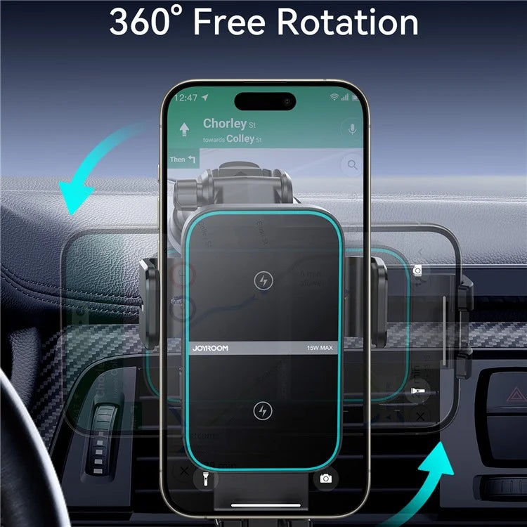 JOYROOM 15W Dual Coil Dashboard Wireless Car Charger LED Light JR-ZS246S
