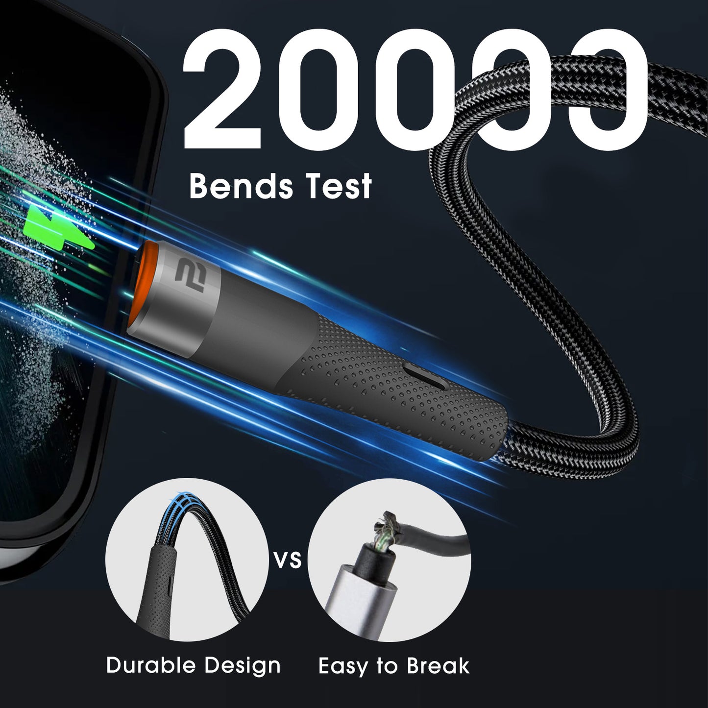 USB-C to Lighting & Sync Cable 2M (Nylon Braided)(27W)