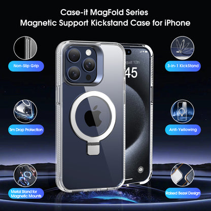 Case It IPhone 16 Pro Max MagFold Series Magnetic Kickstand Case (Transparent)