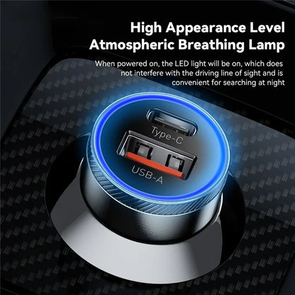 ESSAGER 54W USB + Type-C Fast Car Charger (ABS + Aluminum Alloy)