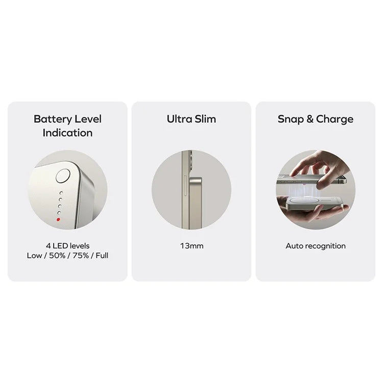 MOMAX Ultra Thin Metal Magsafe Wireless PowerBank (10000mAh)