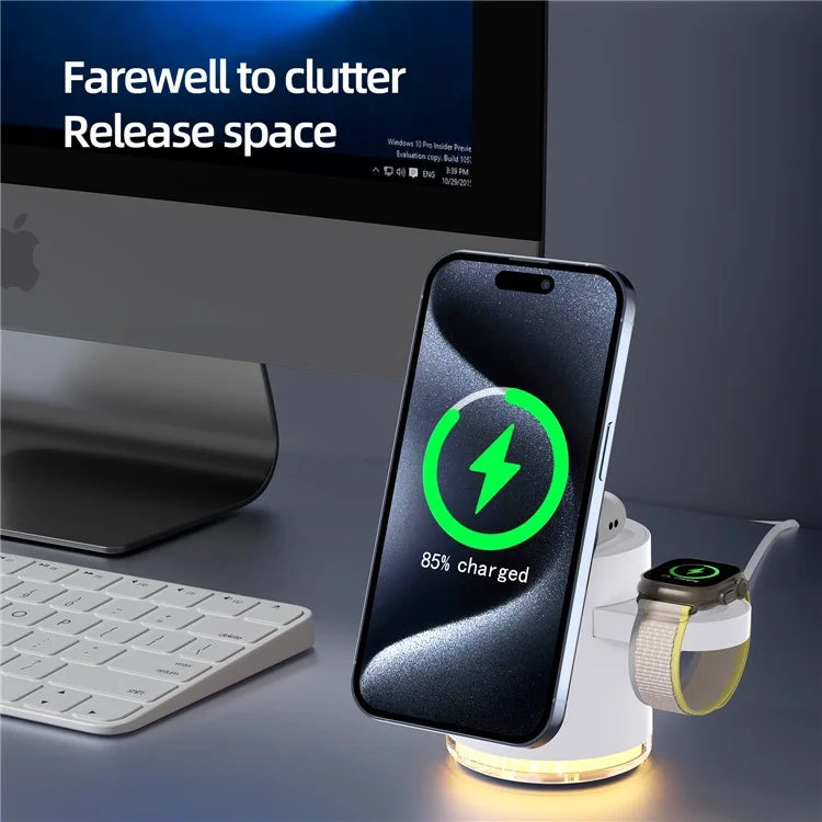TASX C16 QI2 Charging Stand Night Light 3 in 1 MagSafe Wireless Charger