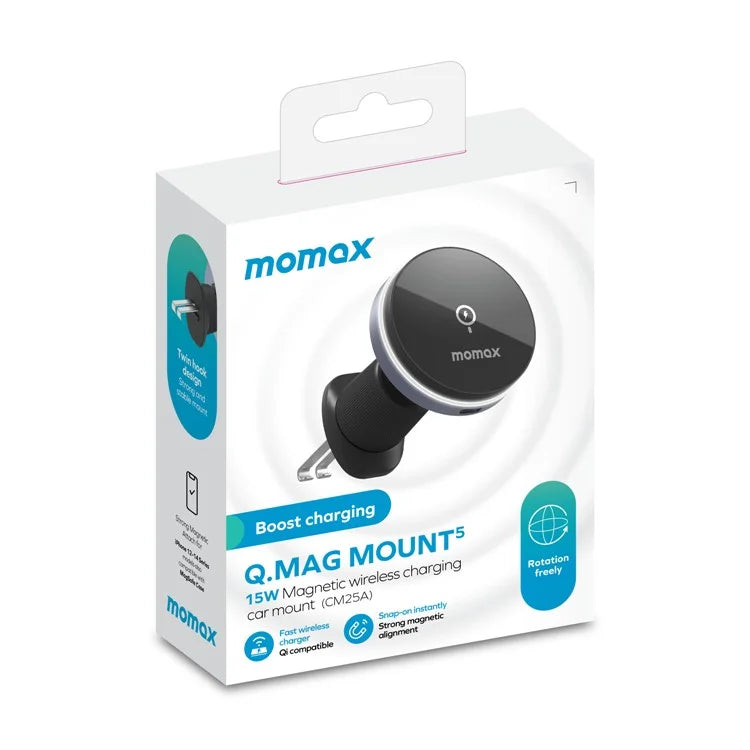 MOMAX CM25A MagSafe Wireless Car Air Vent Phone Charging Holder