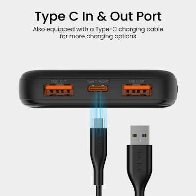 iQuick POWER SQUARE 0 Power Bank – 10000mAh, 22.5W with Digital Display