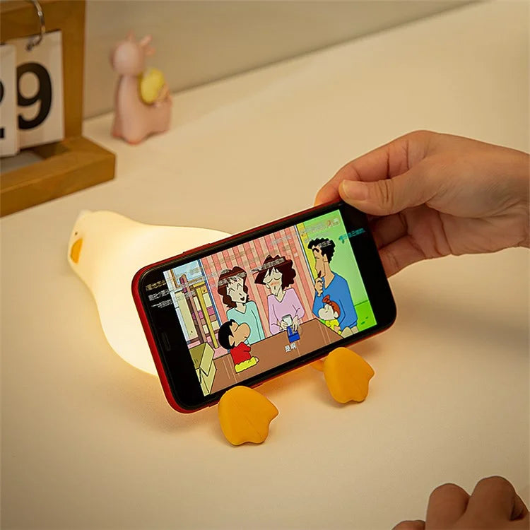 TASX Soft Silicone Duck Night Lamp with Touch Sensor and Timer