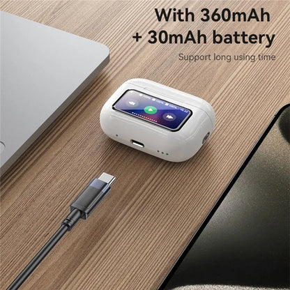 TASX LCD Screen ANC+ENC Noise Cancellation Wireless Bluetooth Earphones