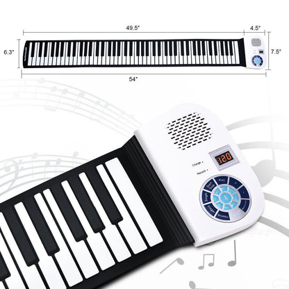 TASX Hand Roll Piano Pads Flexible Battery USB Powered (88 Keys)
