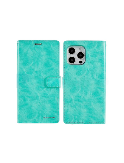 IPhone 15 Pro Mercury Bluemoon Diary Wallet Case