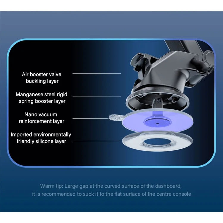 TASX K5 Suction Cup Car Phone Holder – Telescopic Arm, Universal Mount