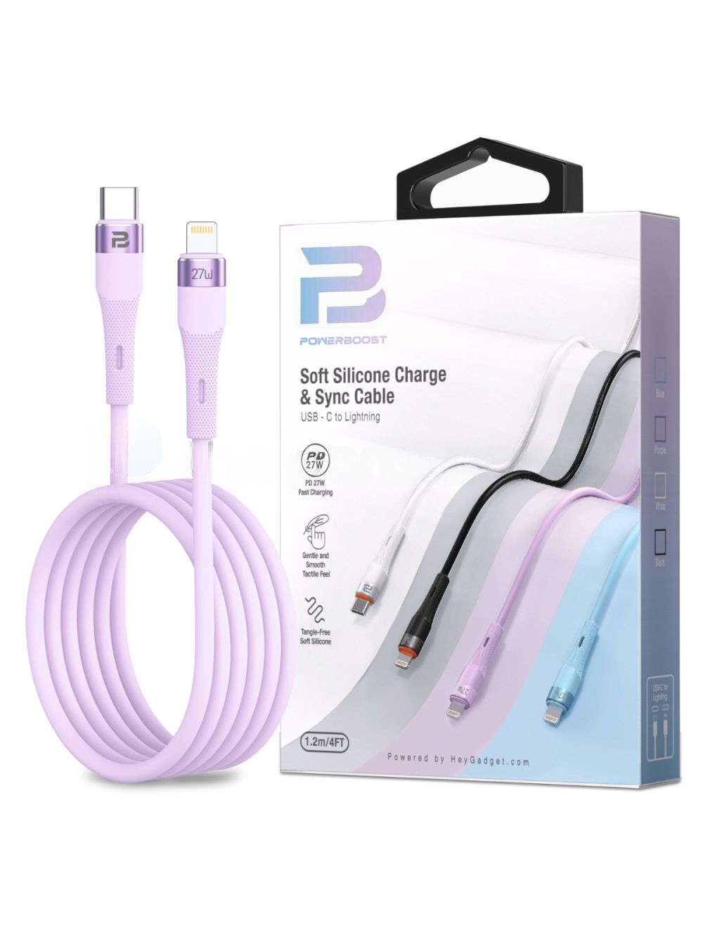 USB-C to Lightning Charge & Sync Cable 1.2M (Soft Silicon)(27W)