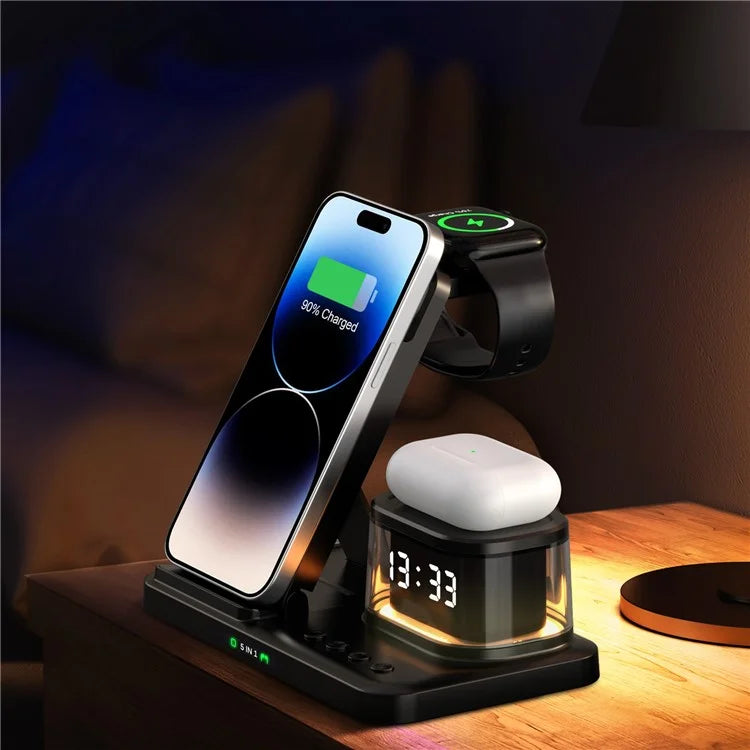 TASX H33 5-in-1 Wireless Charger Folding Charging Station with Night Light