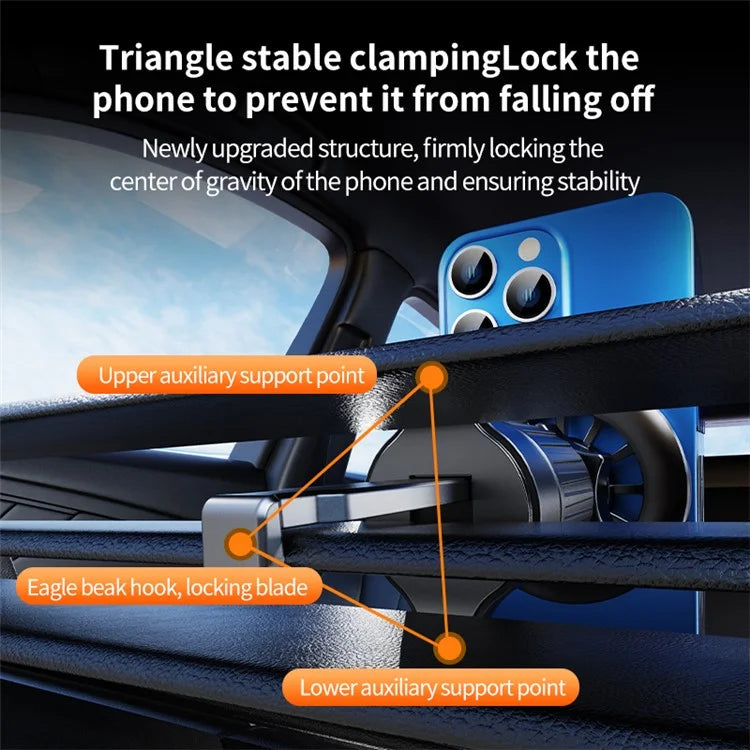 TASX ZY-YC19 MagSafe Car Phone Holder – Air Vent Hook & Adhesive Base