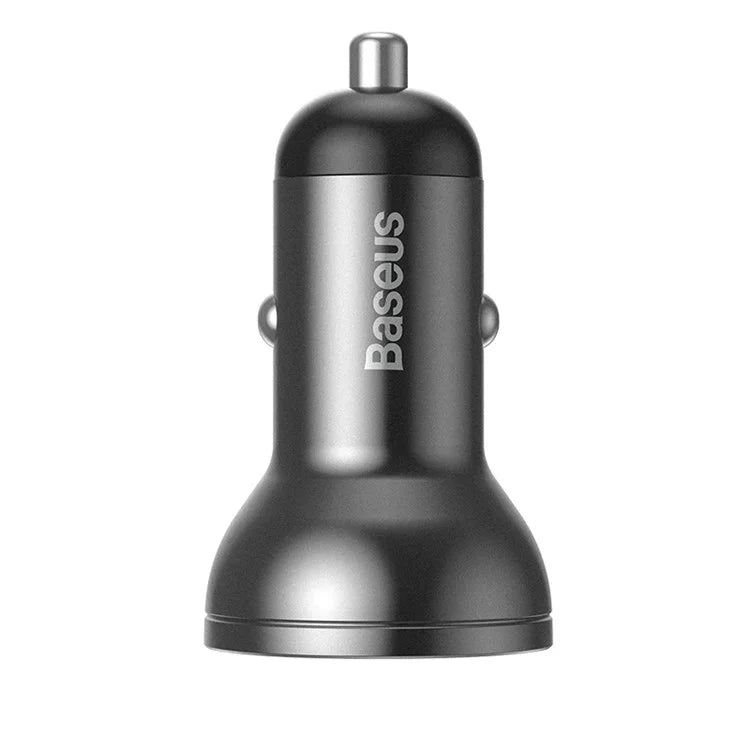 BASEUS 24W Dual USB Car Charger – 4.8A Quick Charge Adapter with Digital Display