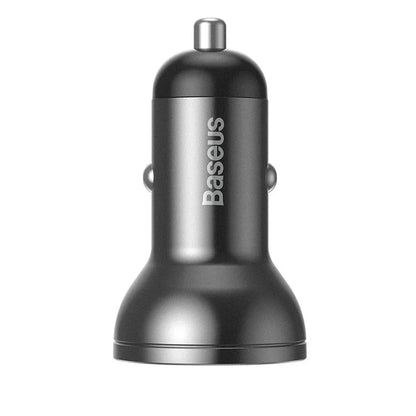 BASEUS 24W Dual USB Car Charger – 4.8A Quick Charge Adapter with Digital Display