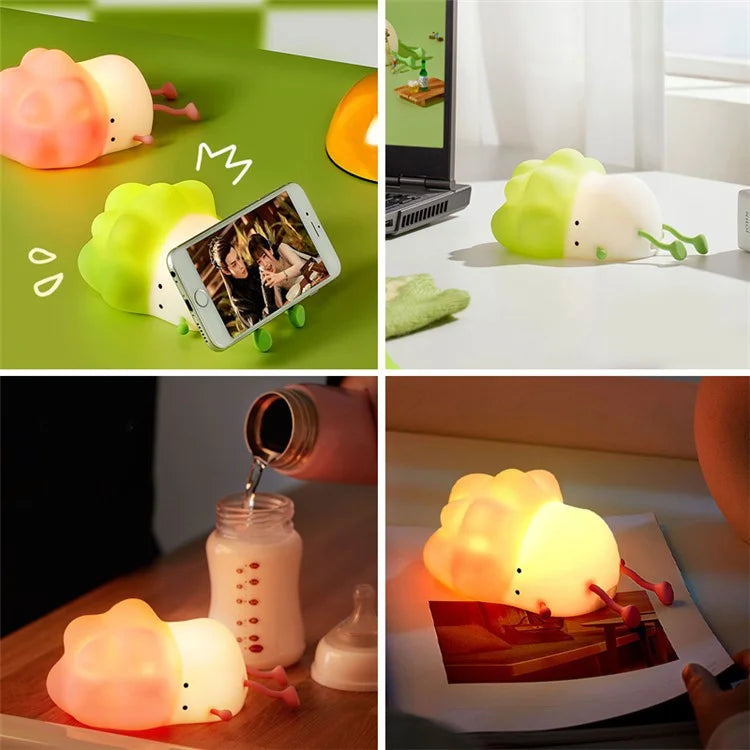 TASX K1110 Cute Cabbage Night Light with Phone Holder & Timer