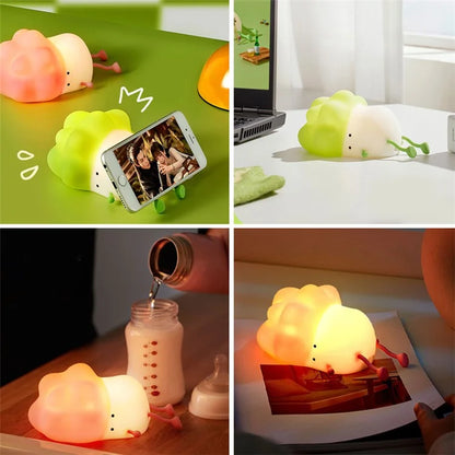 TASX K1110 Cute Cabbage Night Light with Phone Holder & Timer