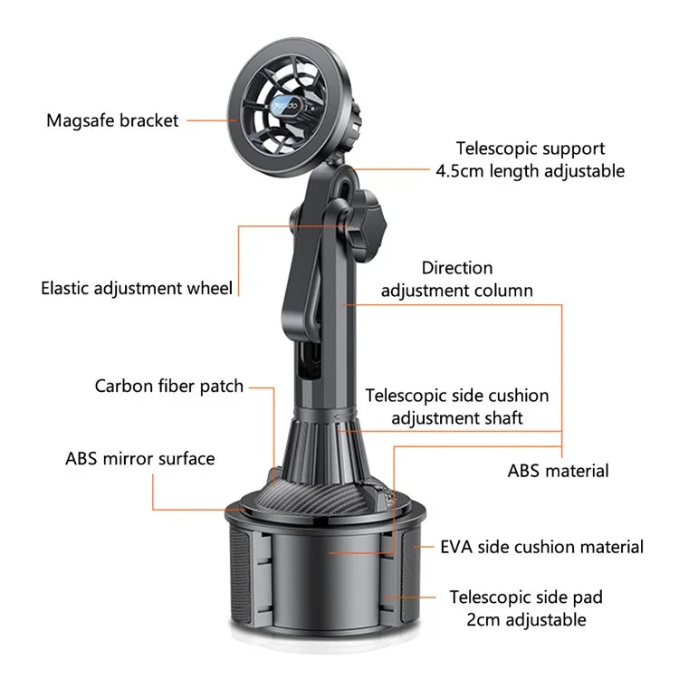YESIDO C200 Car Cup Holder Mount Phone Bracket Compatible with MagSafe