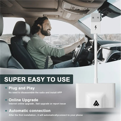 TASX THT-020-3+ Wireless Android Auto Adapter, Wired to Wireless Converter, USB and Type-C Port Support