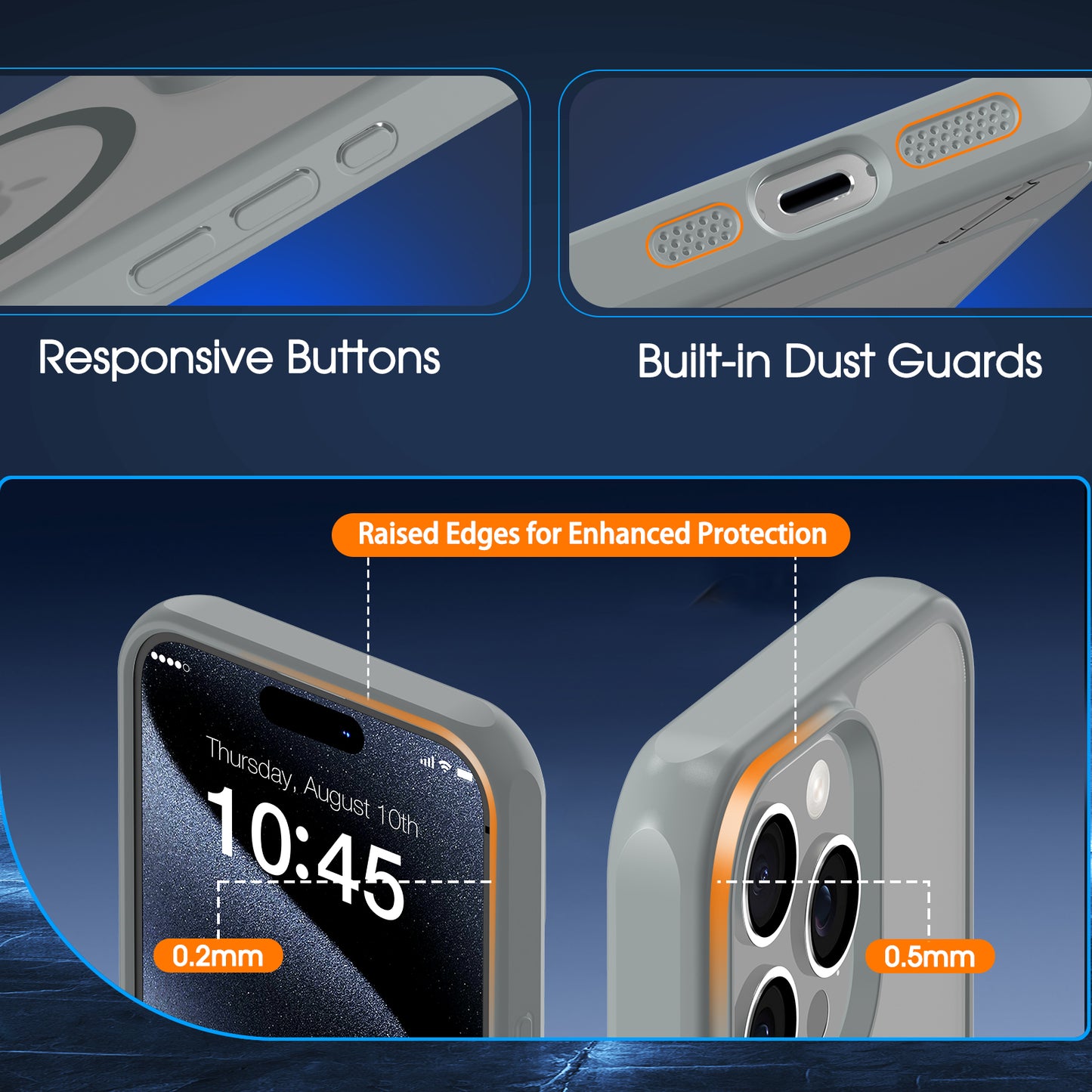 Case It IPhone 15 Pro MetalEase Metal Kickstand Soft Grip Matte Case