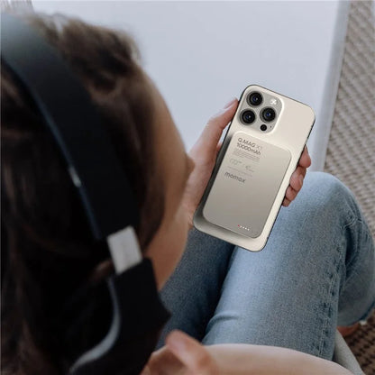 MOMAX Ultra Thin Metal Magsafe Wireless PowerBank (10000mAh)