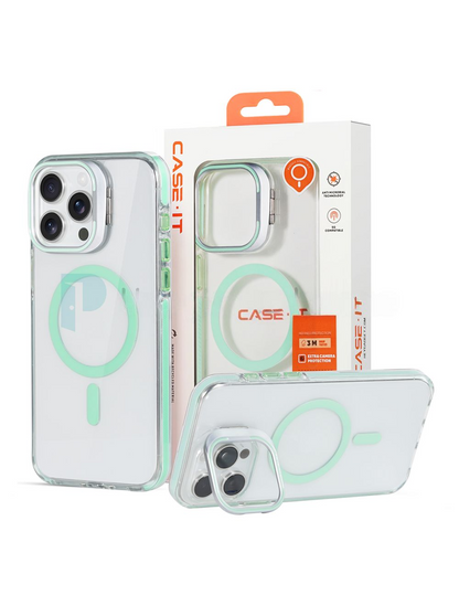 Case it IPhone 16 MagicCam Series Camera Ring Kickstand Transparent Case